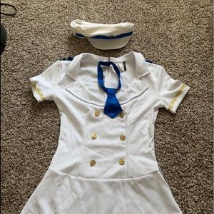 Sailor white dress costume with hat